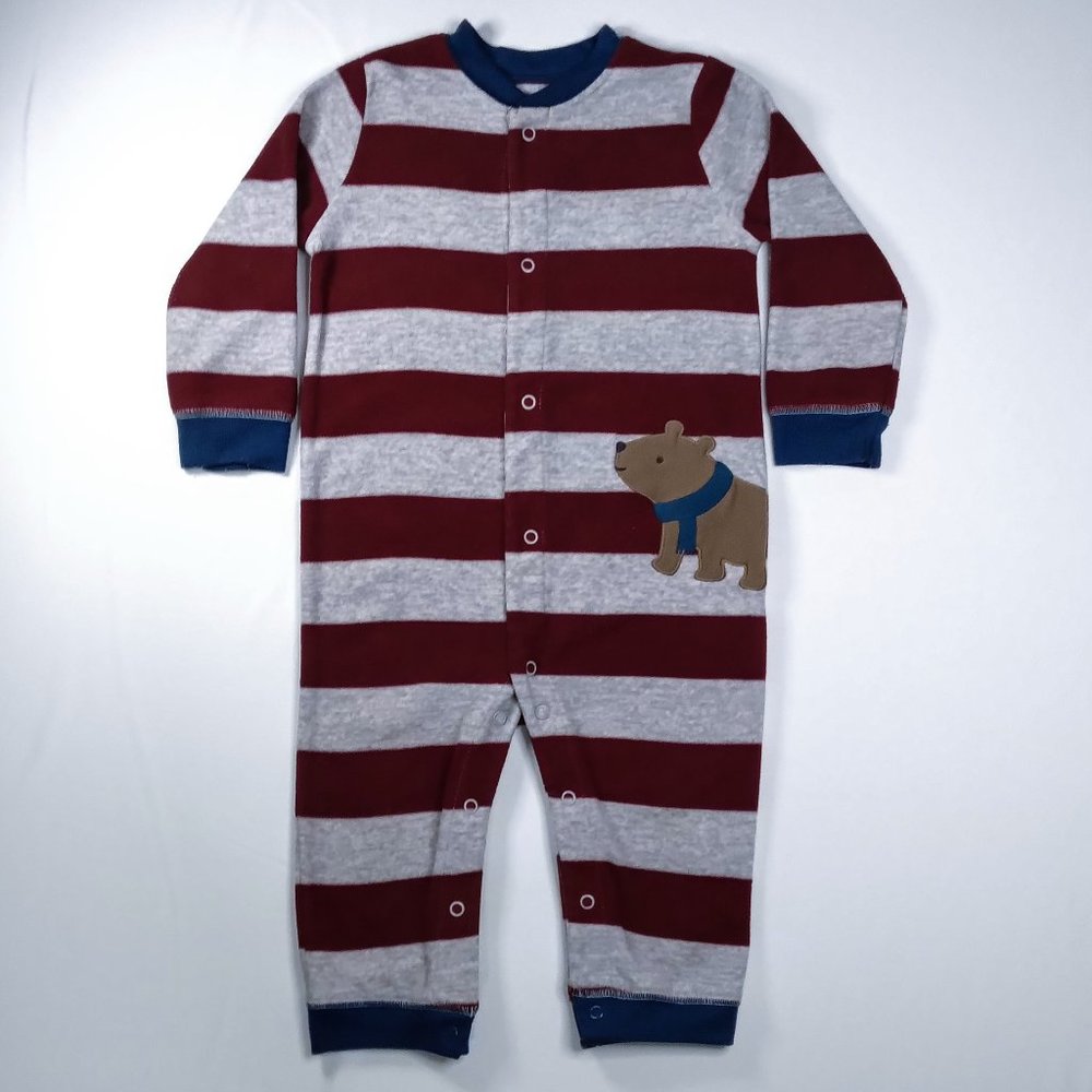 child of mine Fleecy Stripped Onesie With Bear Feature  US 18M